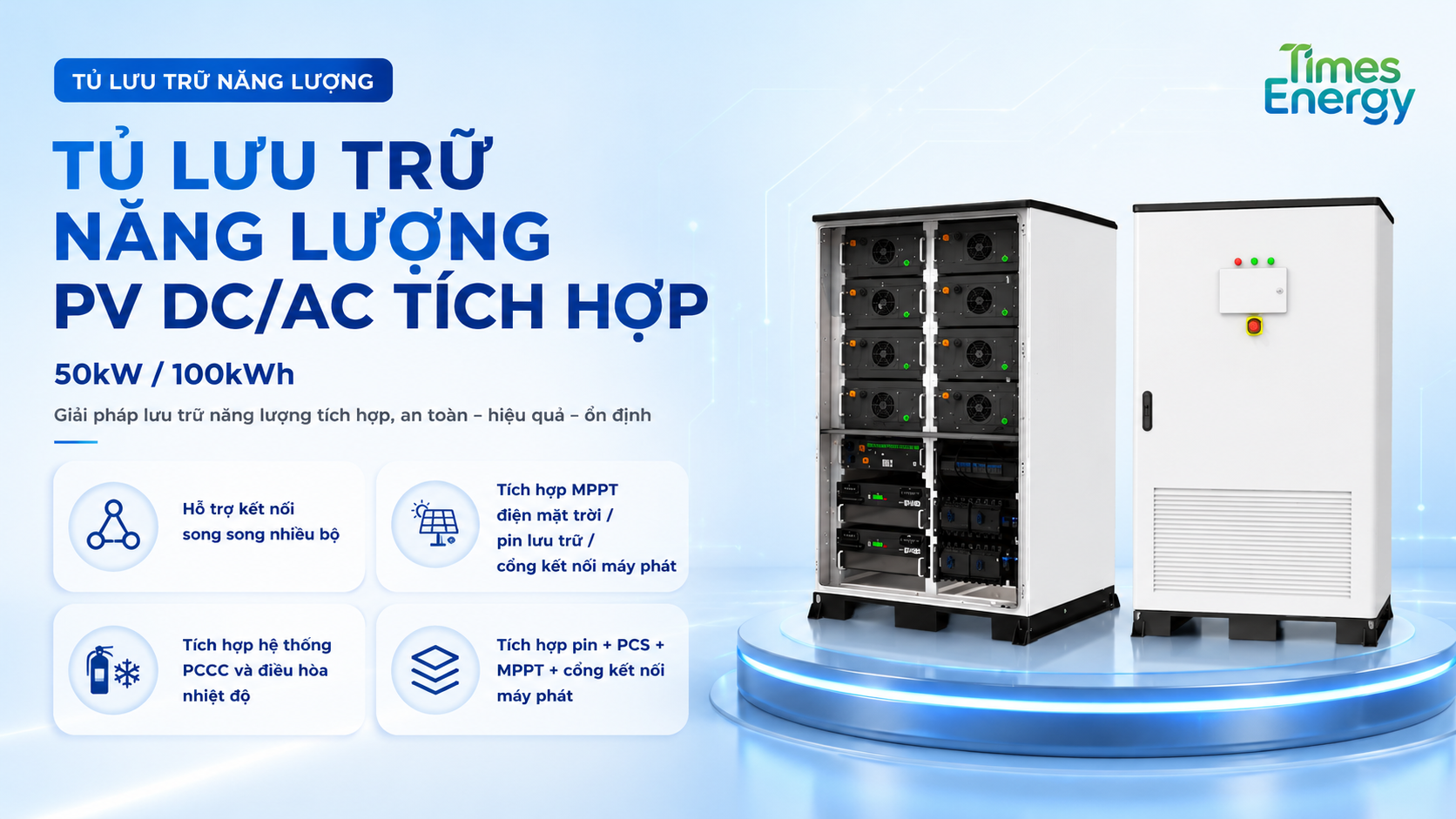 Integrated PV DC/AC Energy Storage Cabinet (50kW / 100kWh)