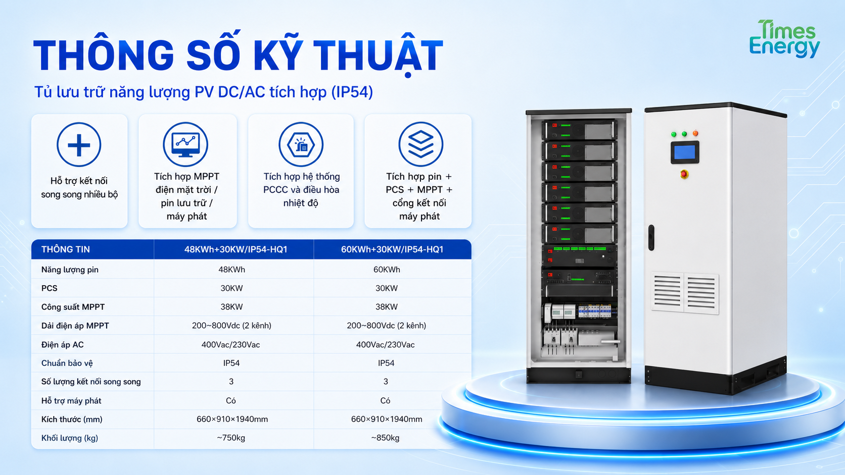 Alternative view of TỦ LƯU TRỮ NĂNG LƯỢNG PV DC/AC  TÍCH HỢP (30kW / 50kWh)