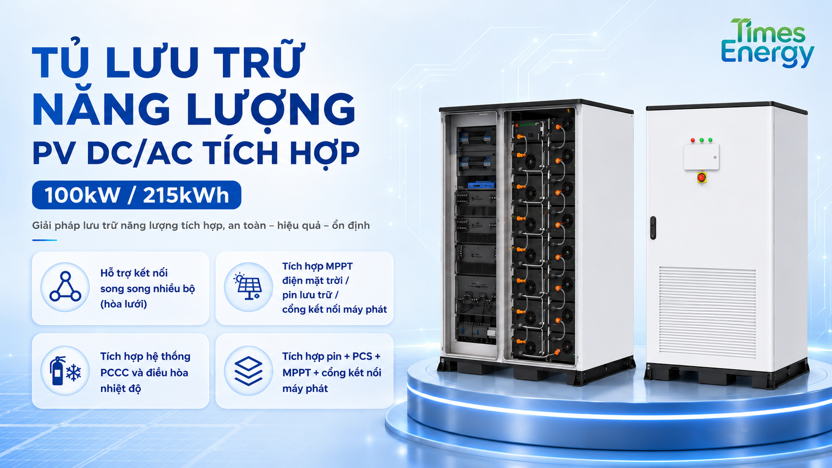 Integrated PV DC/AC Energy Storage Cabinet (100kW / 215kWh)